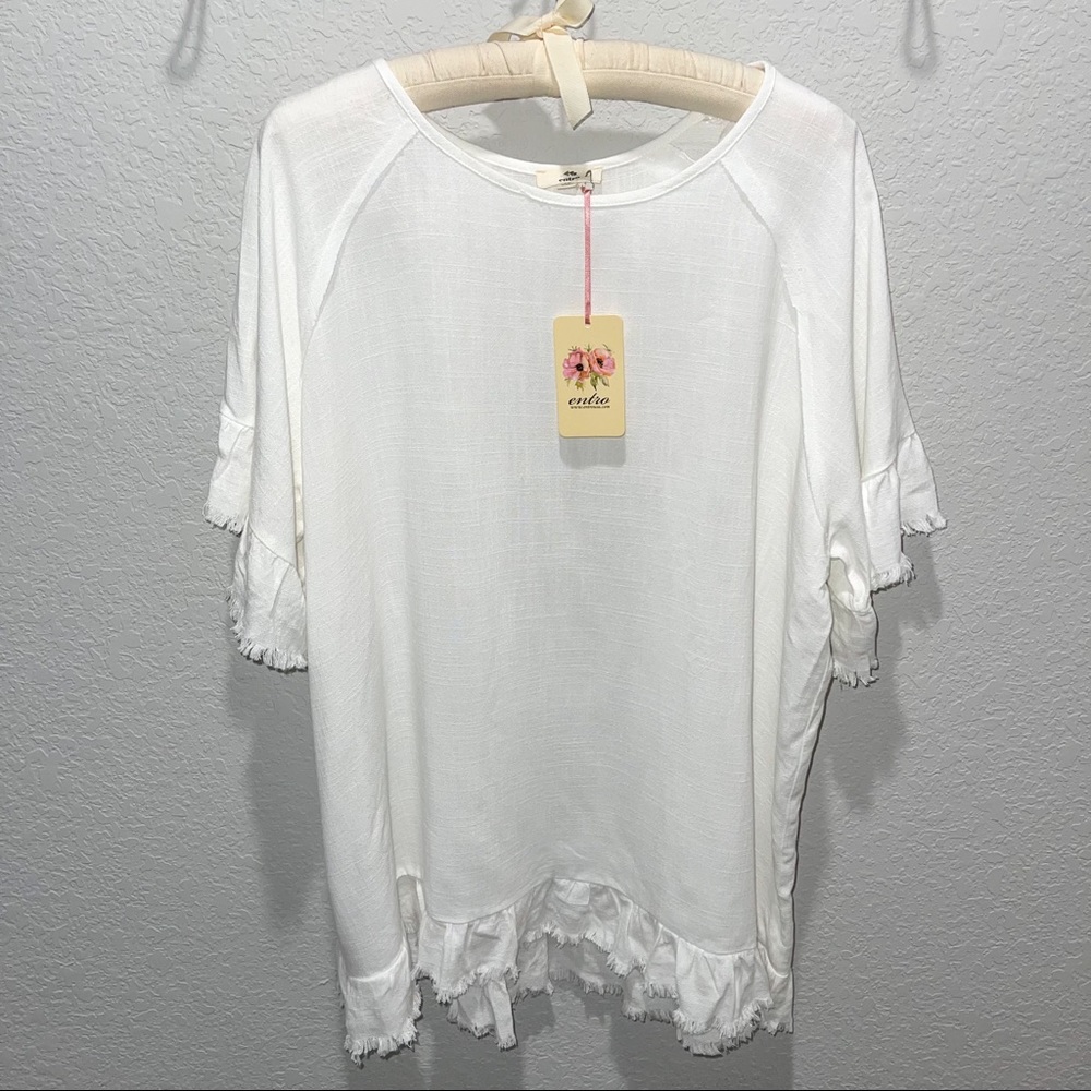 Entro Women’s Short Sleeve Line Blouse